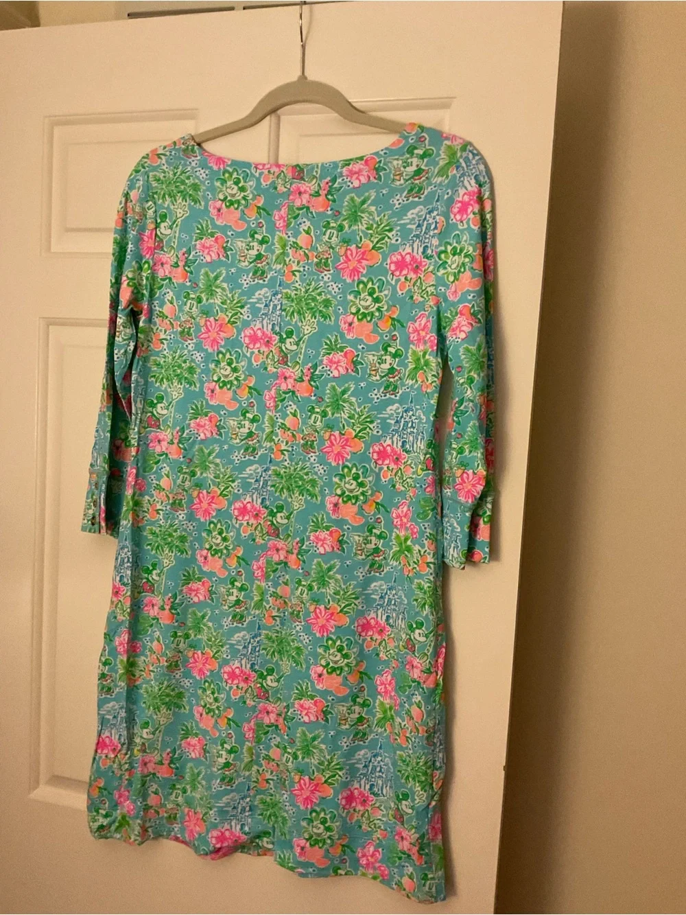 Lilly Pulitzer Disney Aqua 3/4 Sleeve Shift Dress - Picture 3 of 3